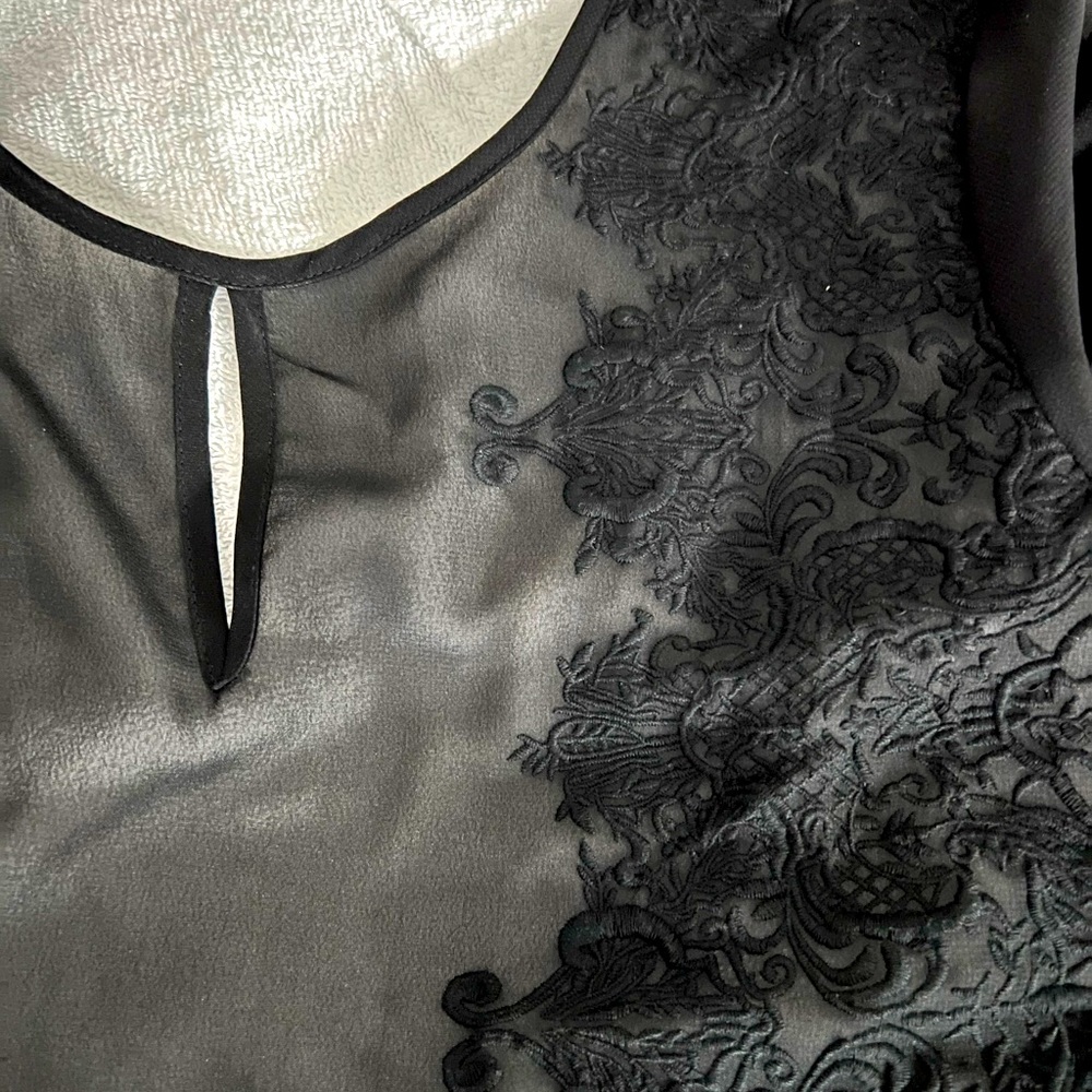 Black sheer lace top from Buenos Aires size 44 beautiful to dress up or casual